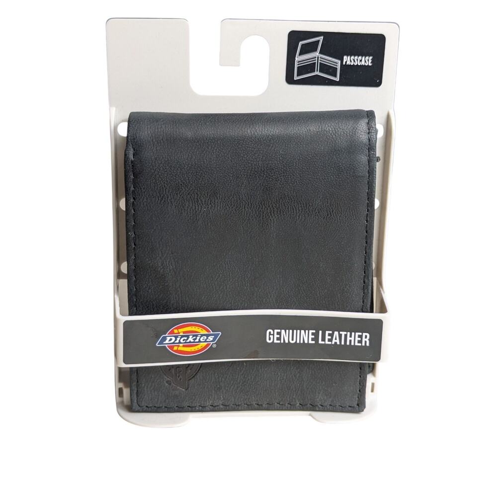 Dickies Genuine Leather Passcase Men's Wallet Black 31D1220004 New Free Shipping